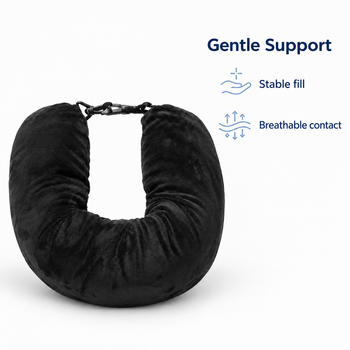 Fillable Travel Neck Pillow for Flights and Car Trips - Gentle Support stable fill breathable contact visual