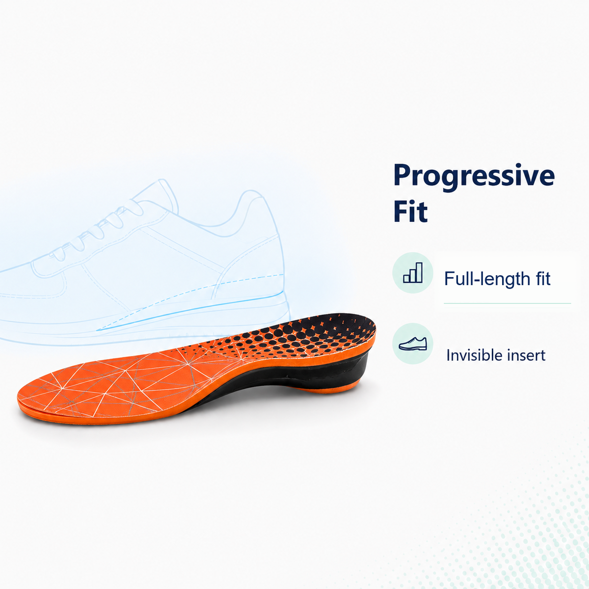 Orthotic Insoles for Flat Feet and Arch Support - full-length fit and invisible insert