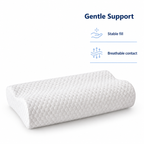 Long Memory Foam Pillow for Neck and Body Support - Gentle Support stable fill breathable contact visual