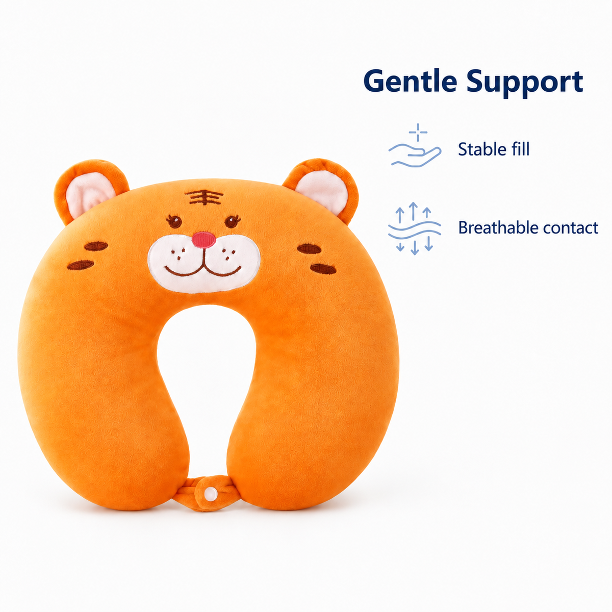 Soft Cartoon Travel Neck Pillow for Adults and Children - Gentle Support stable fill breathable contact visual