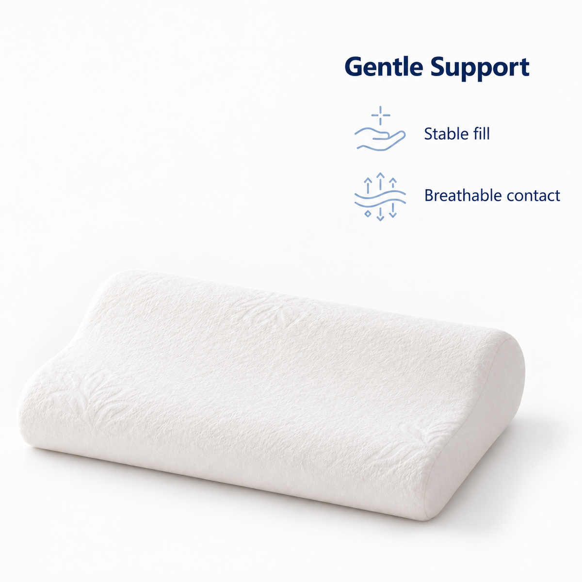 Slow Rebound Memory Cotton Pillow for Neck Comfort - Gentle Support stable fill breathable contact visual
