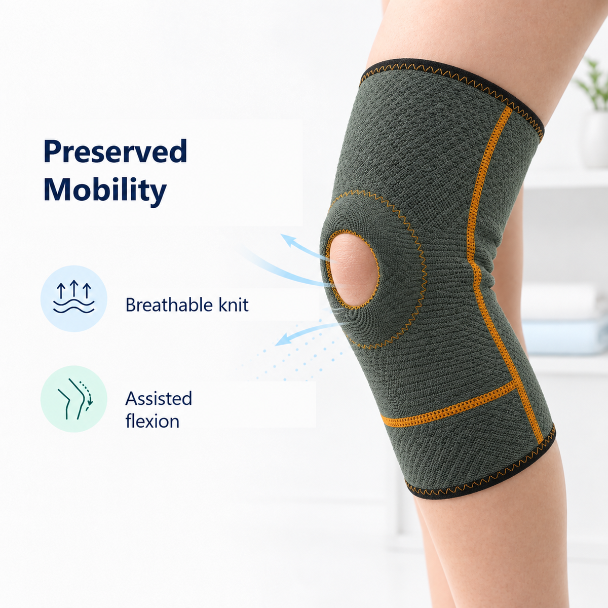 Breathable Compression Knee Brace for Meniscus Support