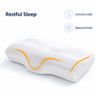 Butterfly Memory Foam Orthopaedic Pillow for Neck Support - Restful Sleep cervical cradle balanced hold visual