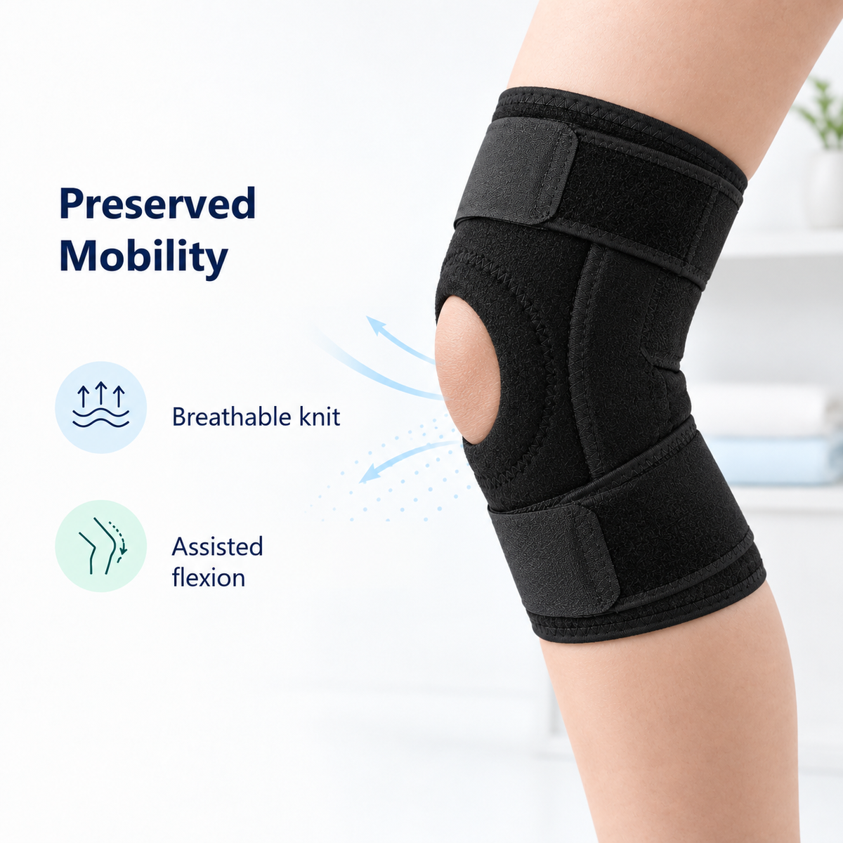 Adjustable Compression Knee Sleeve for Sports Support