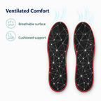 PU Gel Sport Insoles with Breathable Arch Support - ventilated comfort top view
