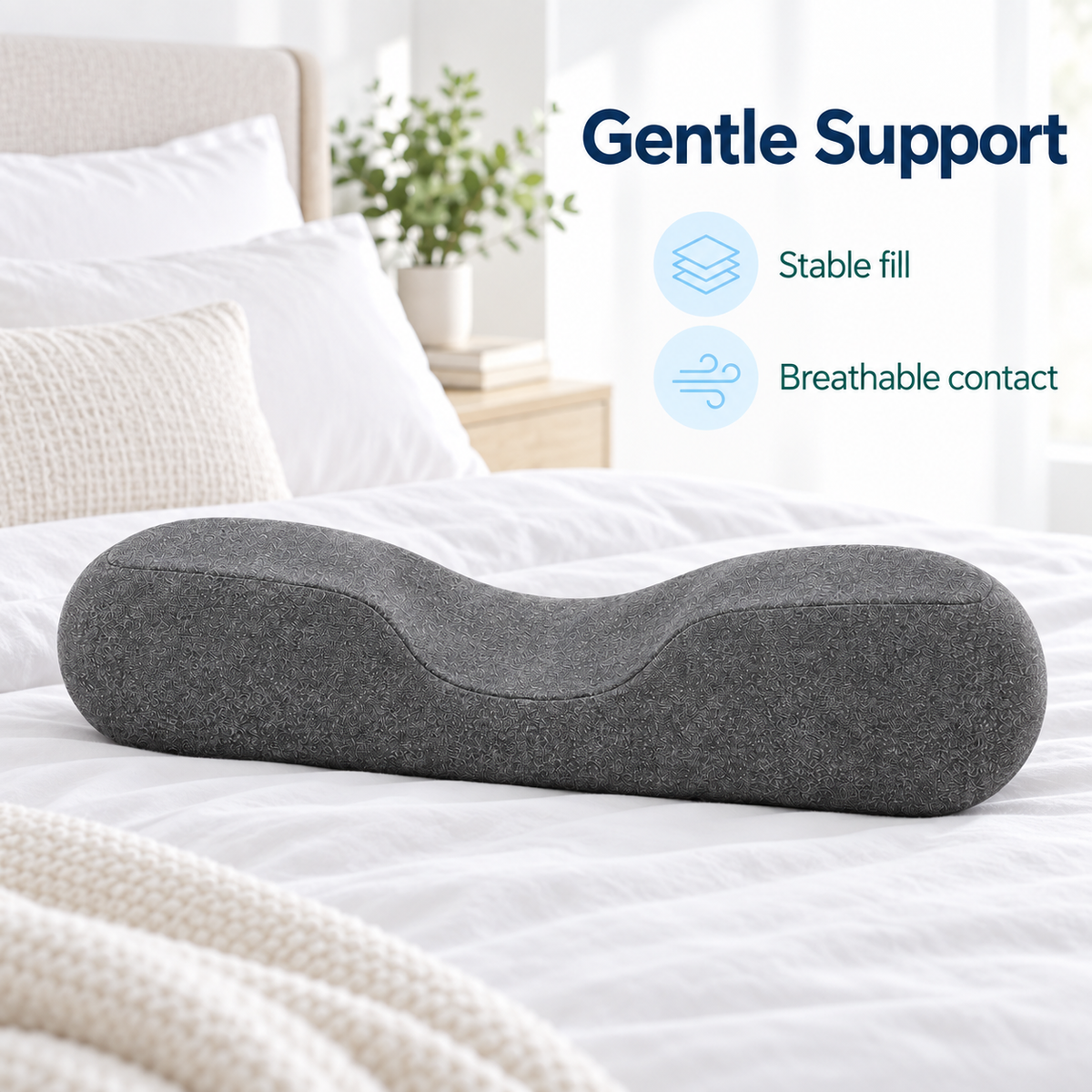 Contour Memory Foam Cervical Pillow for Side Sleepers - gentle support stable fill