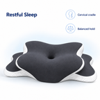 Ergonomic Memory Foam Neck Pillow for Sleep Support - Restful Sleep cervical cradle balanced hold visual