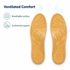 Leather Orthotic Insoles for Flat Feet Support - ventilated breathable surface pair