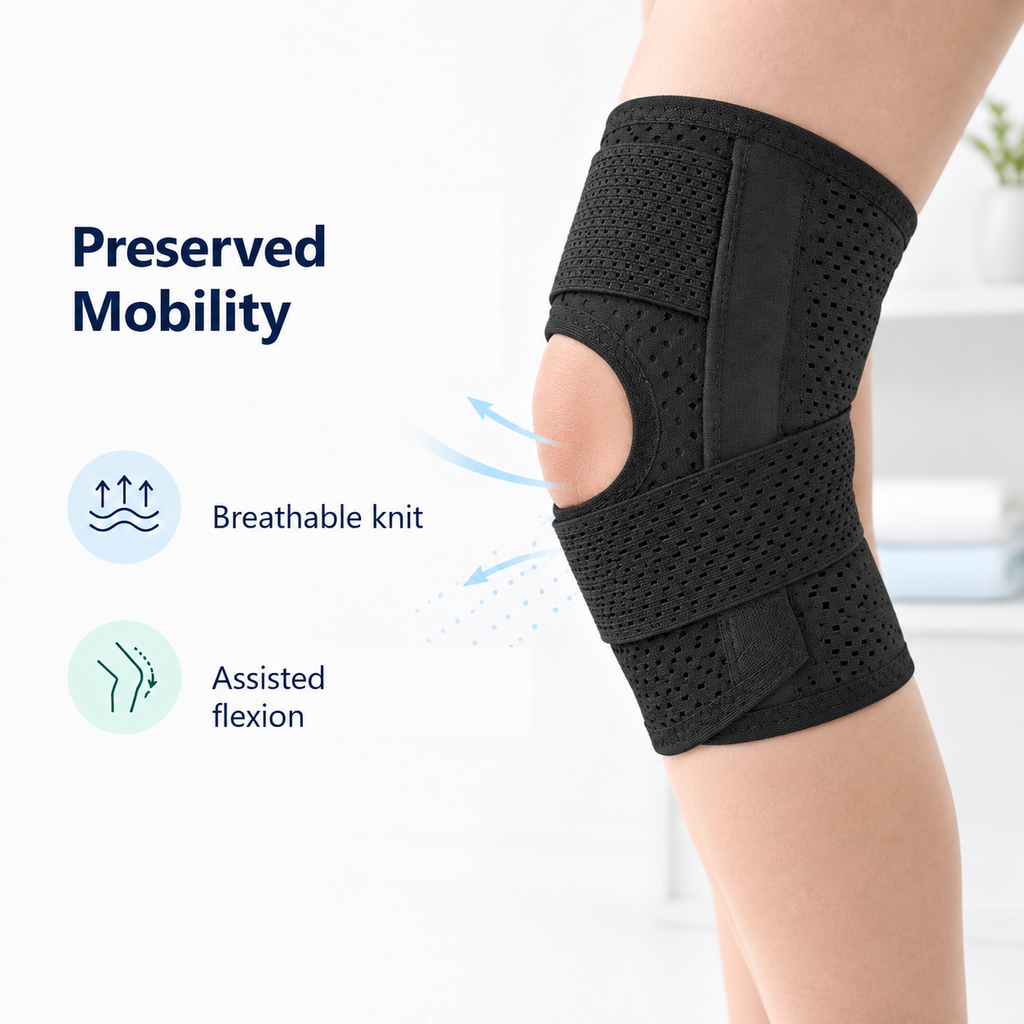 Breathable Knee Brace with Side Stabilizers