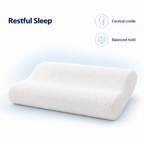 Slow Rebound Memory Cotton Pillow for Neck Comfort - Restful Sleep cervical cradle balanced hold visual