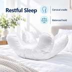 Cervical Support Pillow for Side and Back Sleepers - Restful Sleep cervical cradle balanced hold visual