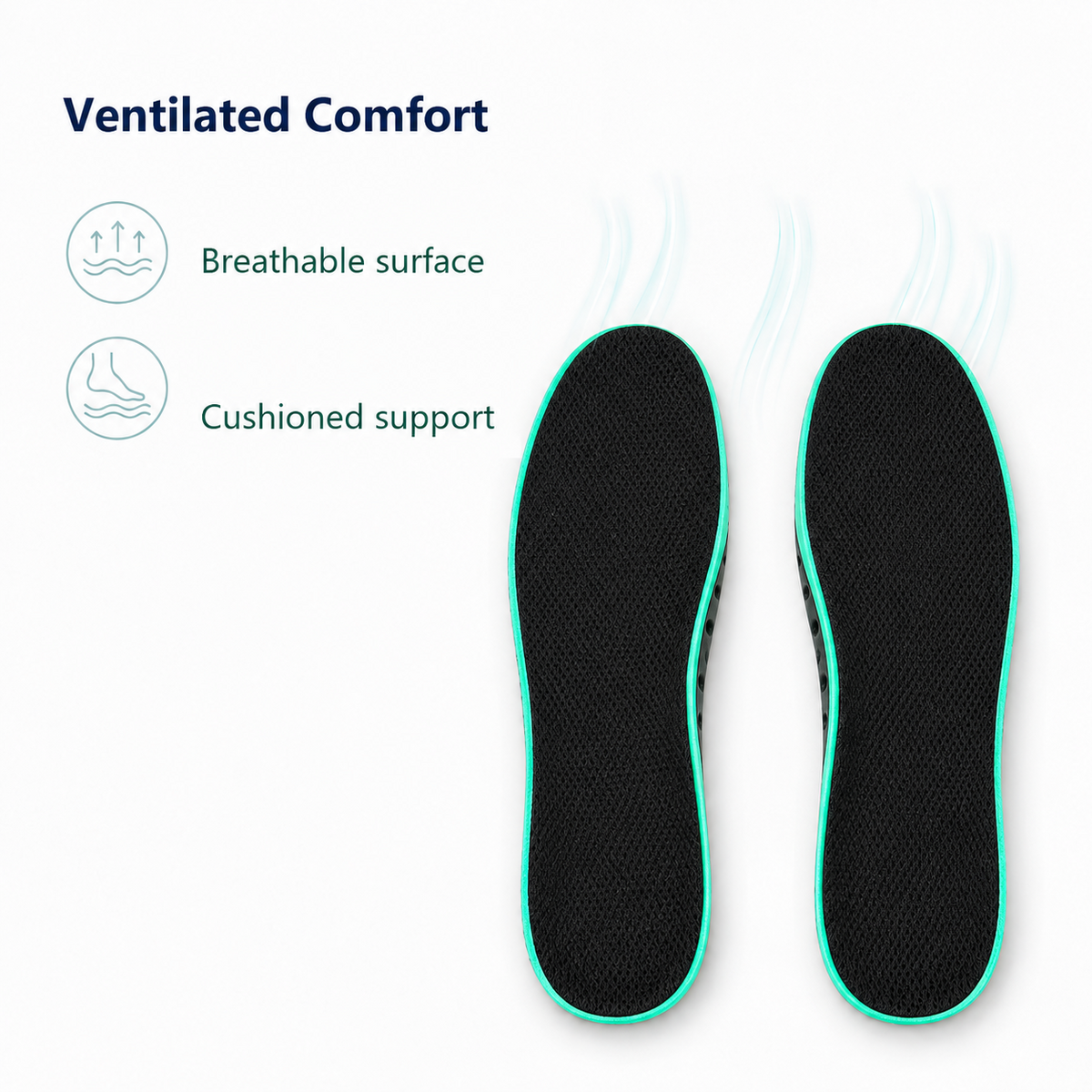Shock Absorbing Insoles for Flat Feet and Arch Support