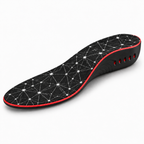 PU Gel Sport Insoles with Breathable Arch Support - red angled product view