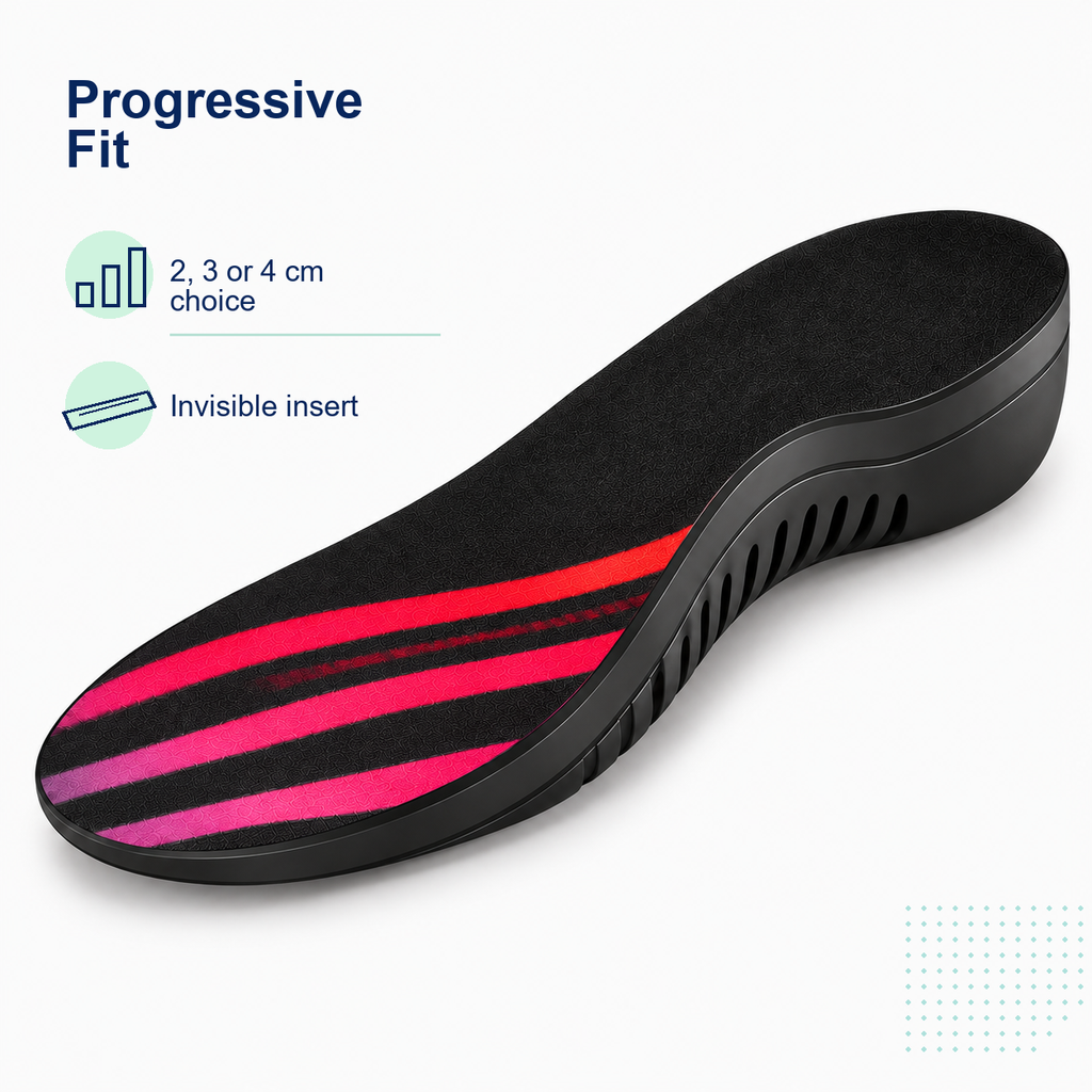 Progressive Fit height increase insole with invisible insert