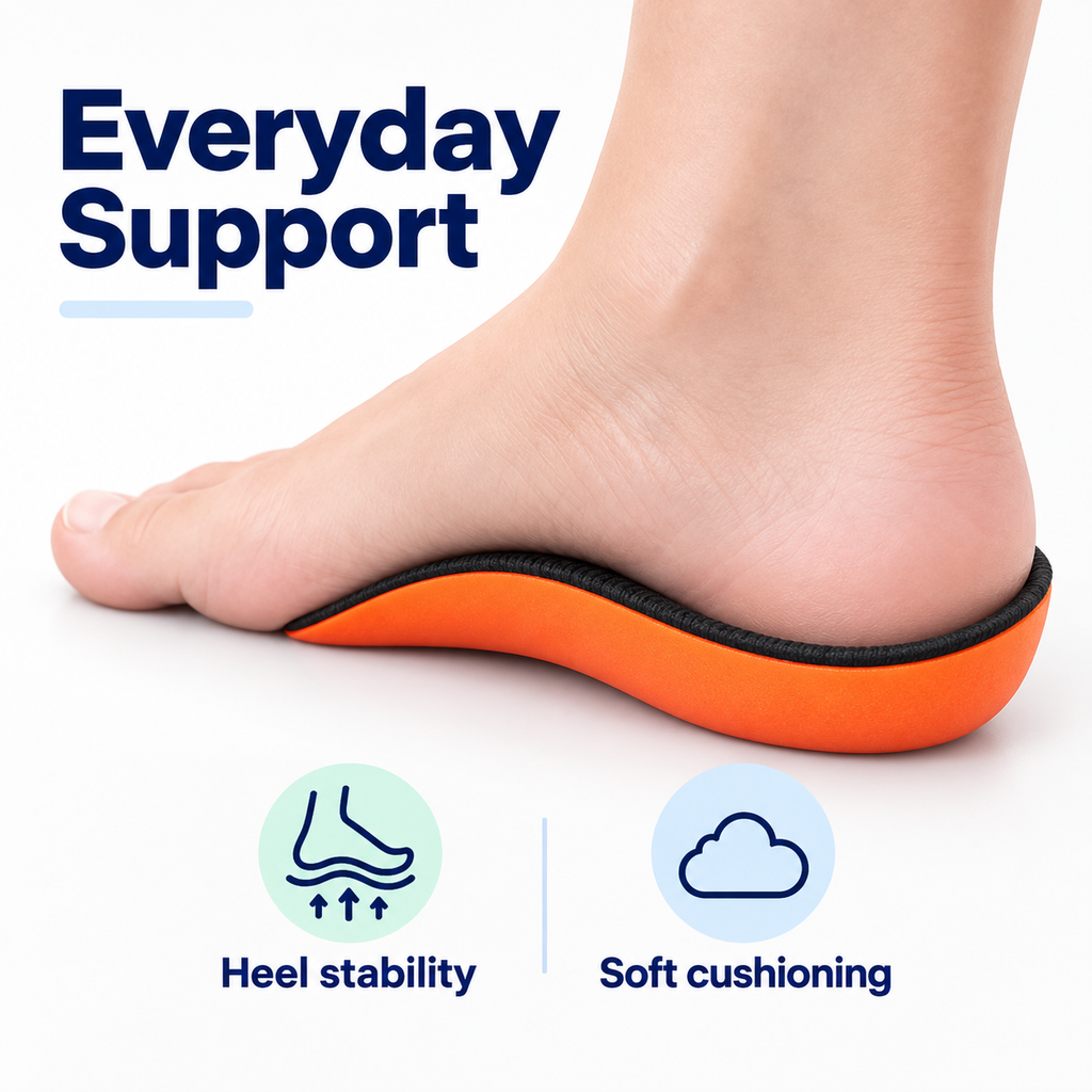 Sports Insoles for Plantar Fasciitis and Heel Support - everyday heel stability support