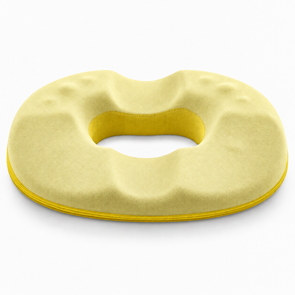Yellow donut seat cushion for pressure relief and comfortable sitting