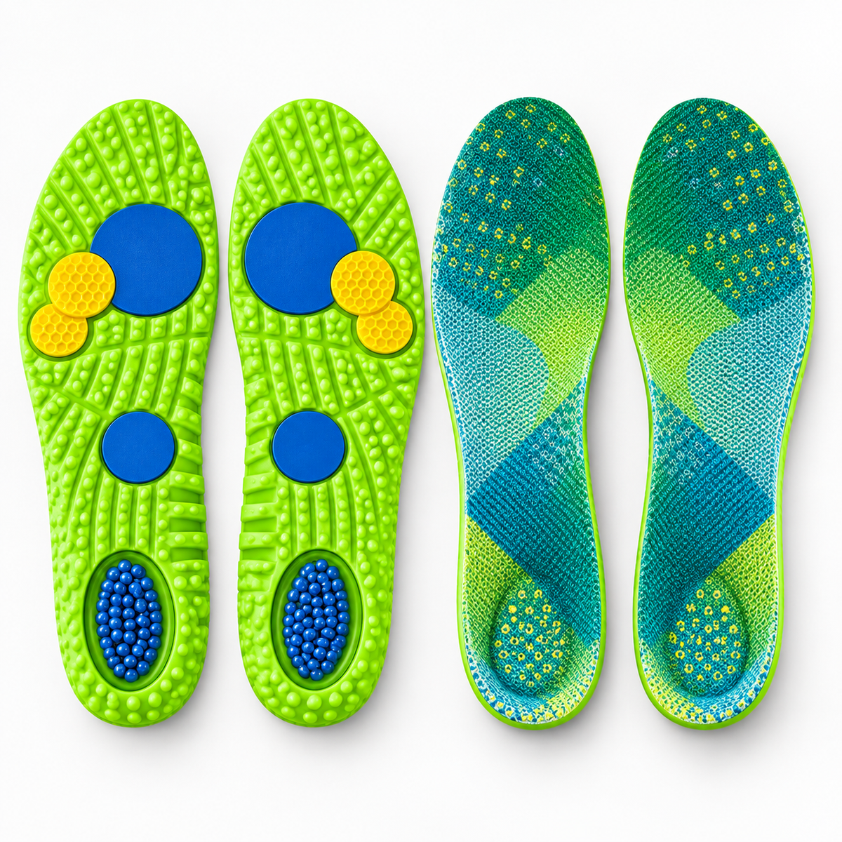 2Pairs EVA sport insoles bundle with air cushion arch support and textured comfort sole