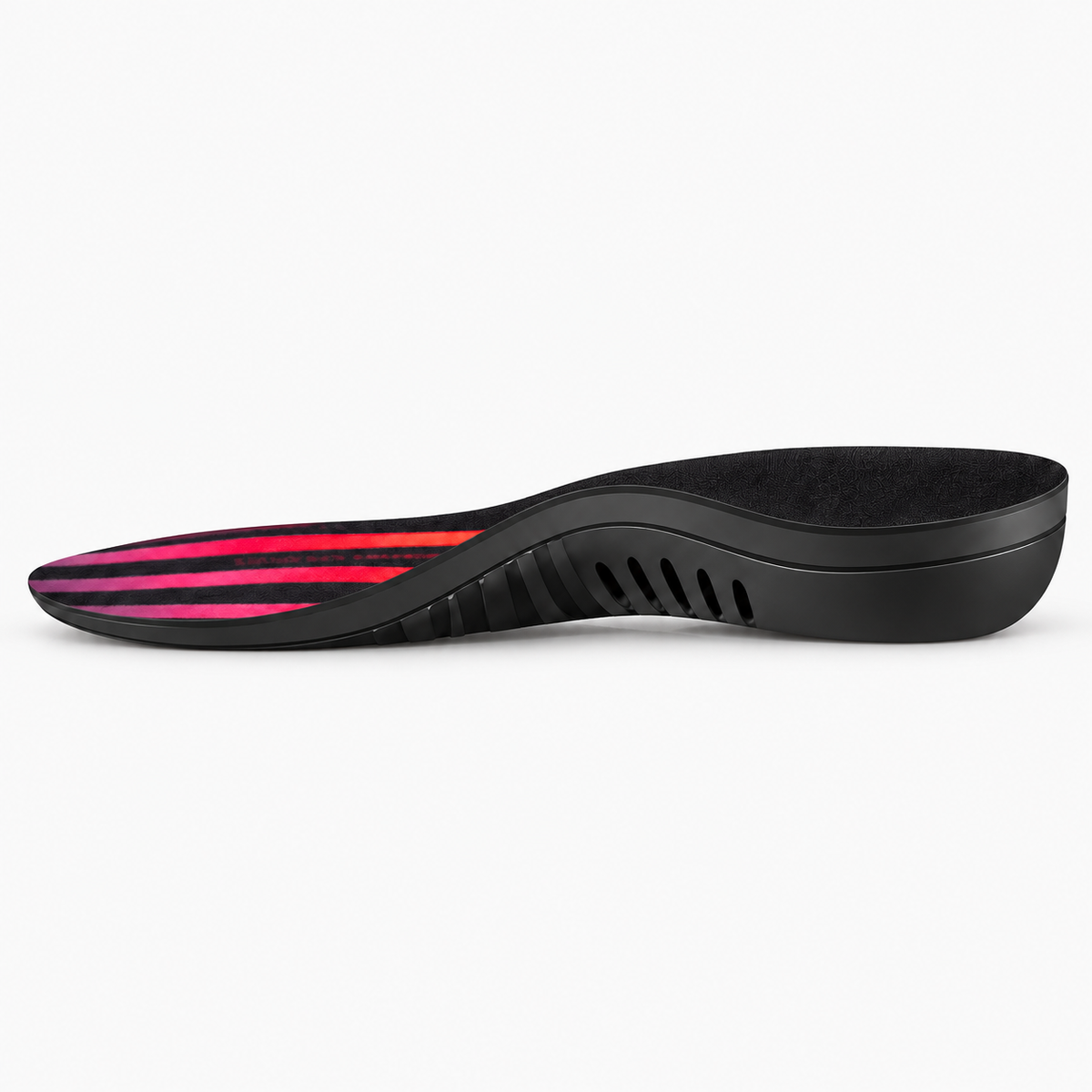 Black gel arch support insoles with progressive heel lift for daily shoe comfort