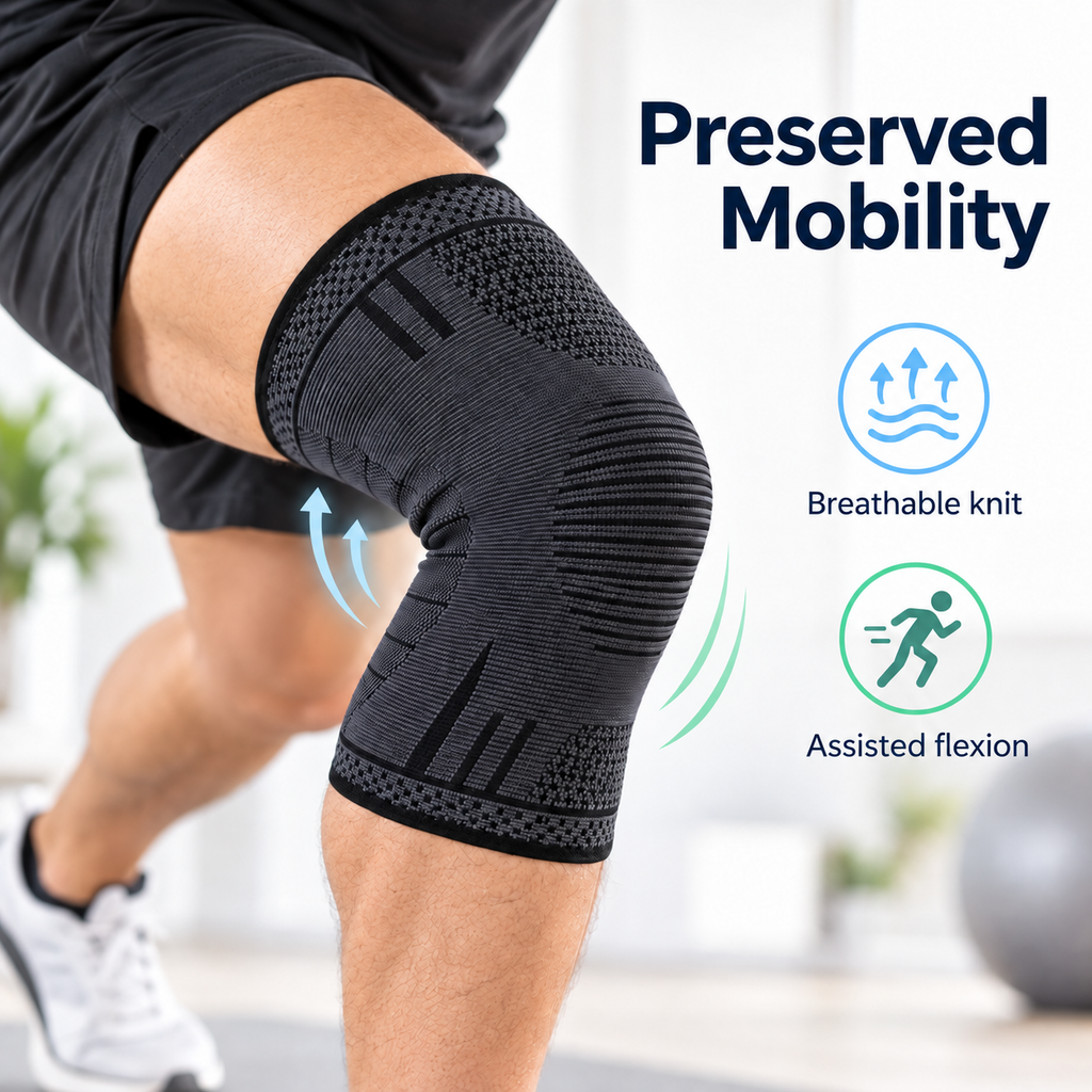 Breathable Knee Support Sleeve - preserved mobility knee support without logo