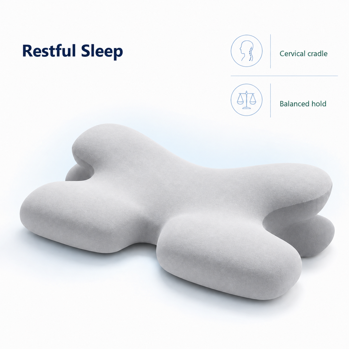 Horn Shaped Memory Foam Neck Pillow for Sleep Support