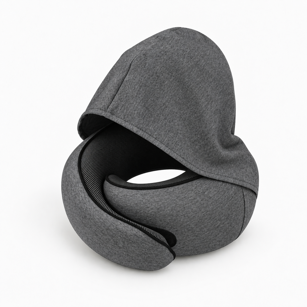 Hooded Memory Foam Travel Pillow for Flights