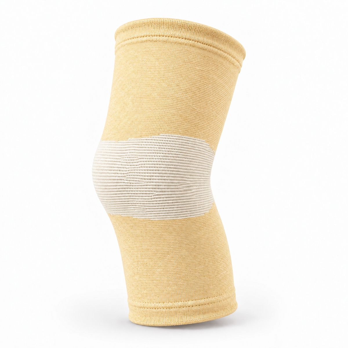 Yellow thin elastic knee support sleeve for light compression and daily knee stability